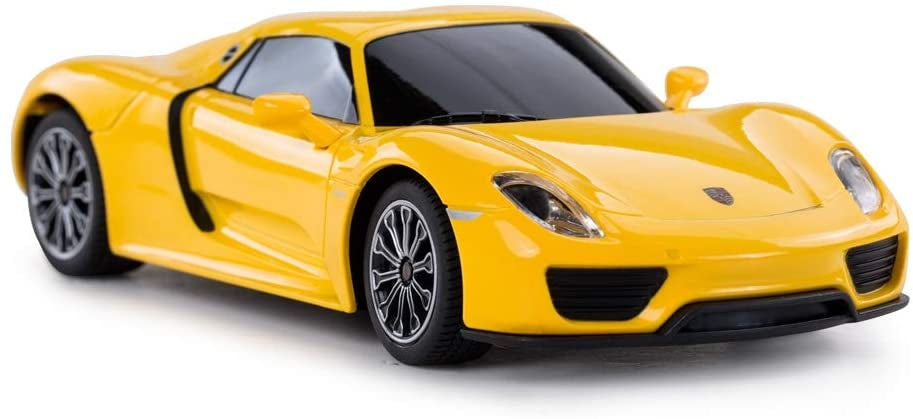 AZ Trading & Import Porsche Remote Control Car, 1:24 Scale Porsche 918 Spyder RC Toy Car for Kids (Yellow)