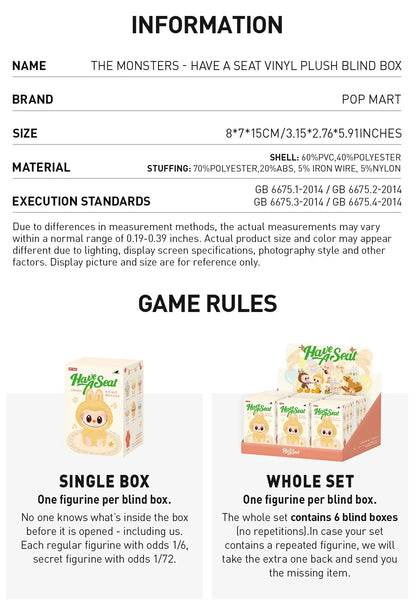 Pop Mart Labubu Have a Seat Blind Box - US Stores