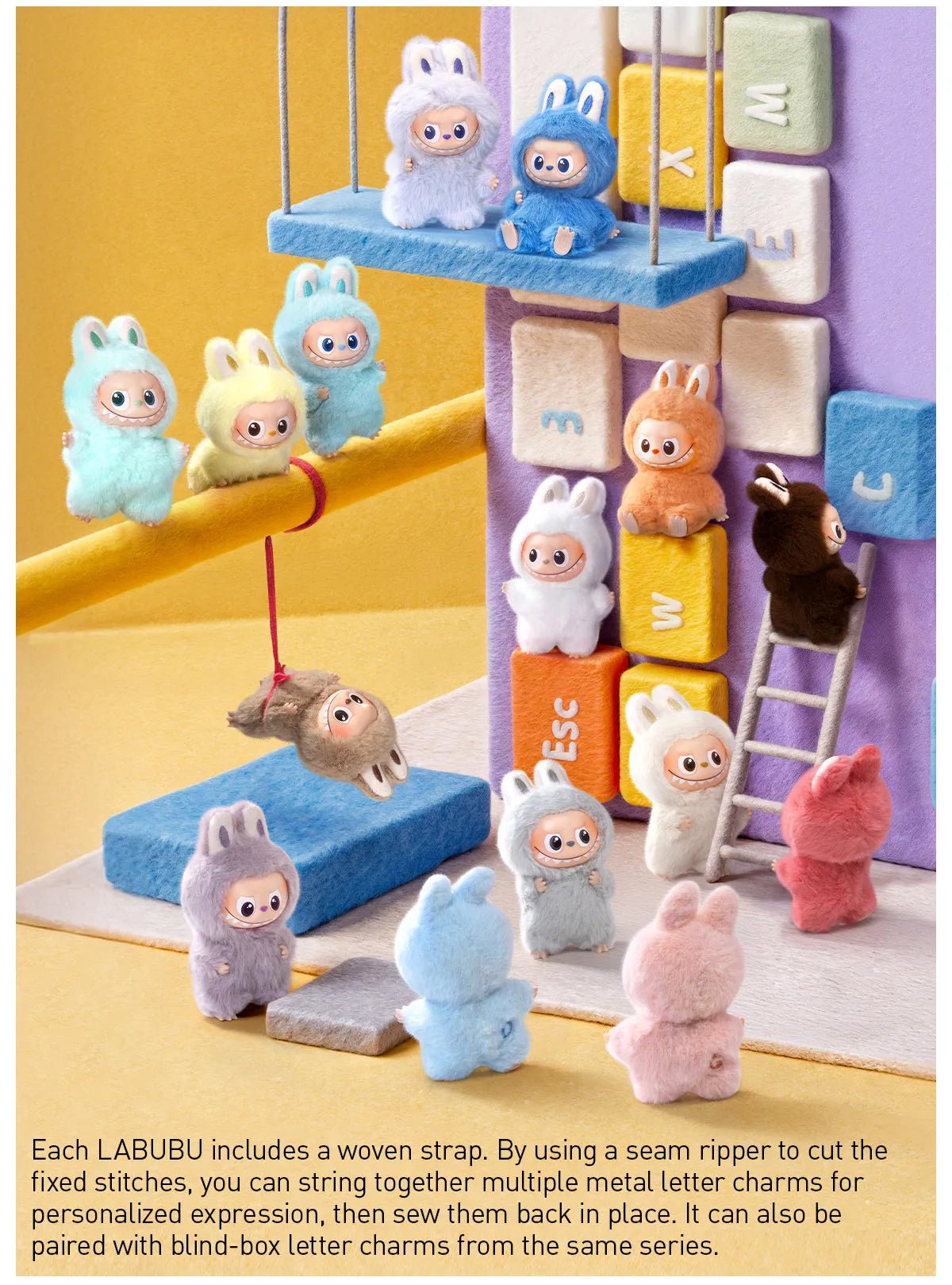 Pop Mart Labubu Pin for Love Series Blind Box (A-M) Yellow - US Stores