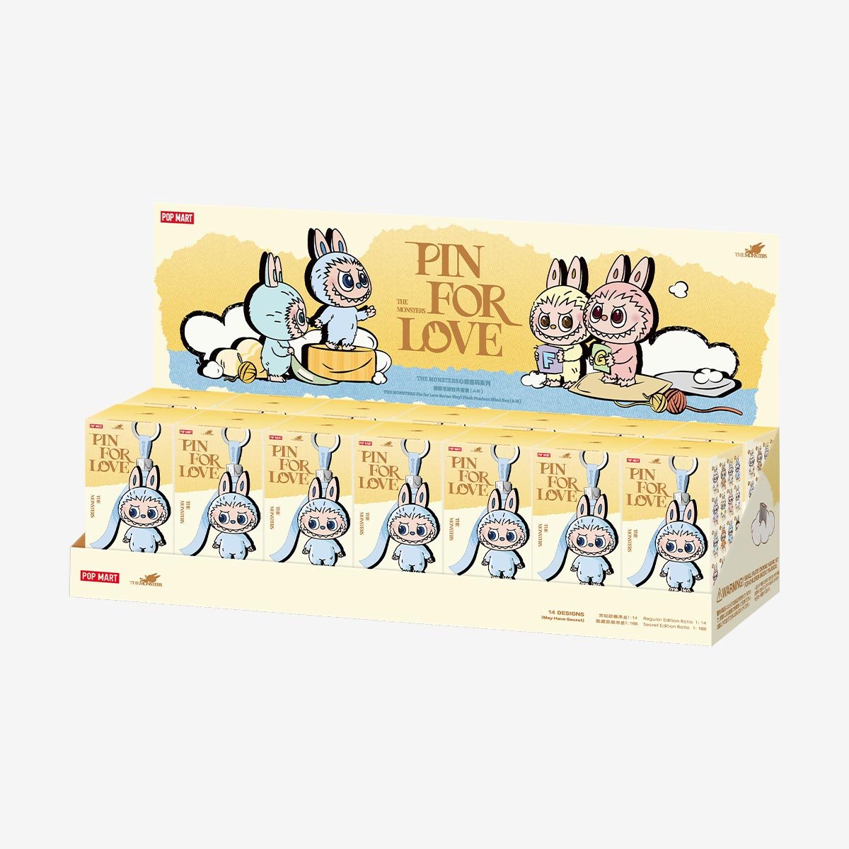 Pop Mart Labubu Pin for Love Series Blind Box (A-M) Yellow - US Stores