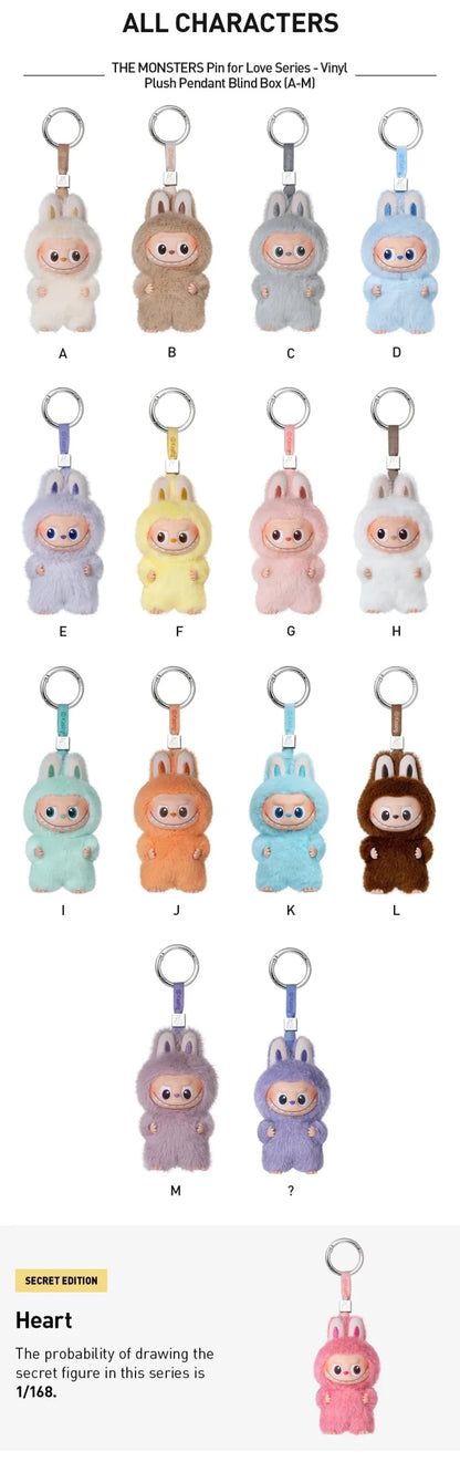 Pop Mart Labubu Pin for Love Series Blind Box (N-Z) Blue - US Stores