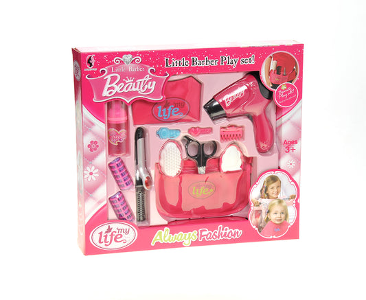 AZ Trading & Import Beauty Salon Fashion Set With Hair Dryer, Curling Iron, Mirror, Scissors, Hair Brush, And More