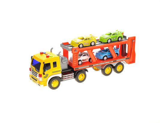 AZ Trading & Import 1:16 2-in-1 Friction Powered Transporter Truck With Lights And Sounds