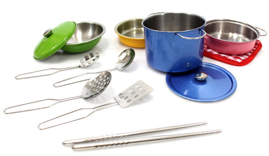 Metal Pots And Pans Kitchen Cookware Playset