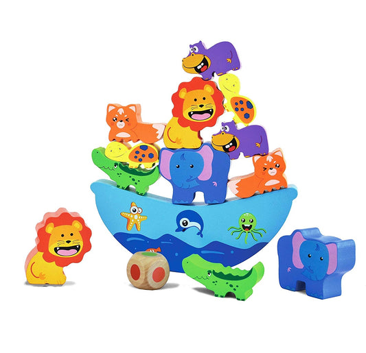 AZ Trading & Import Wooden Stacking Building Animal Blocks