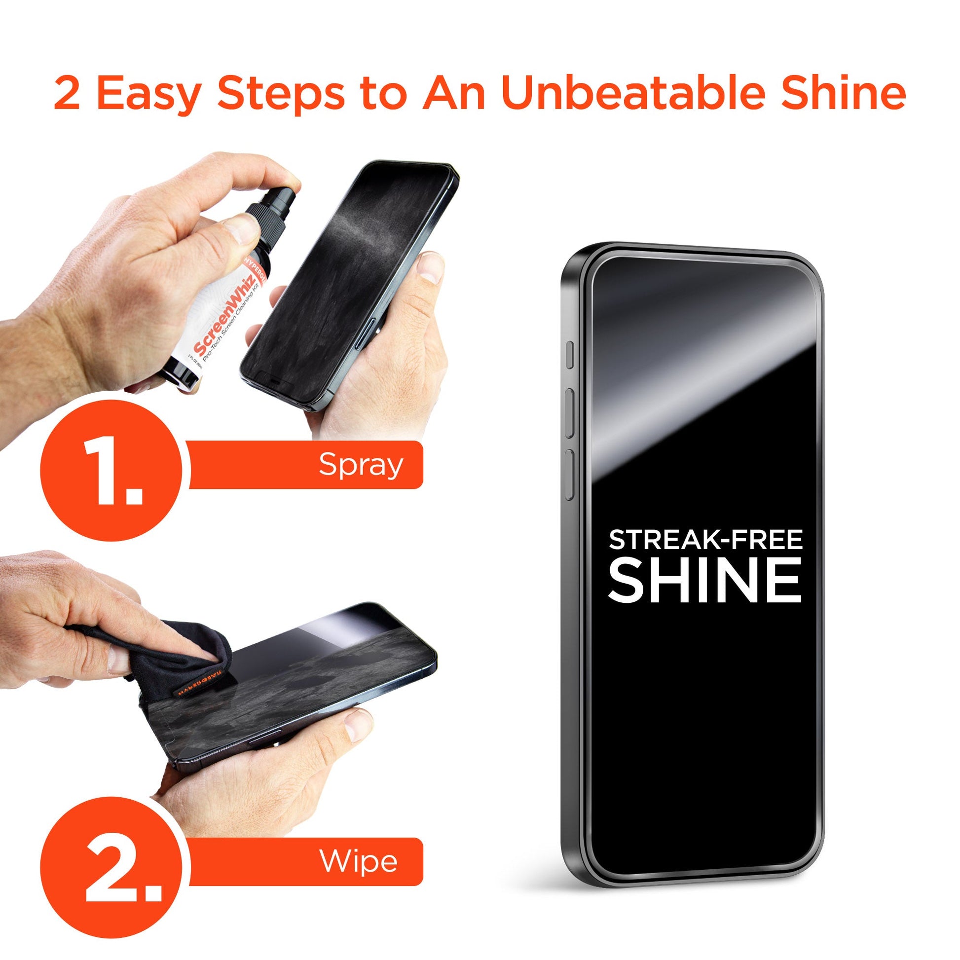 ScreenWhiz 3 - in - 1 Screen Cleaning Kit 8PC Countertop POP - US Stores