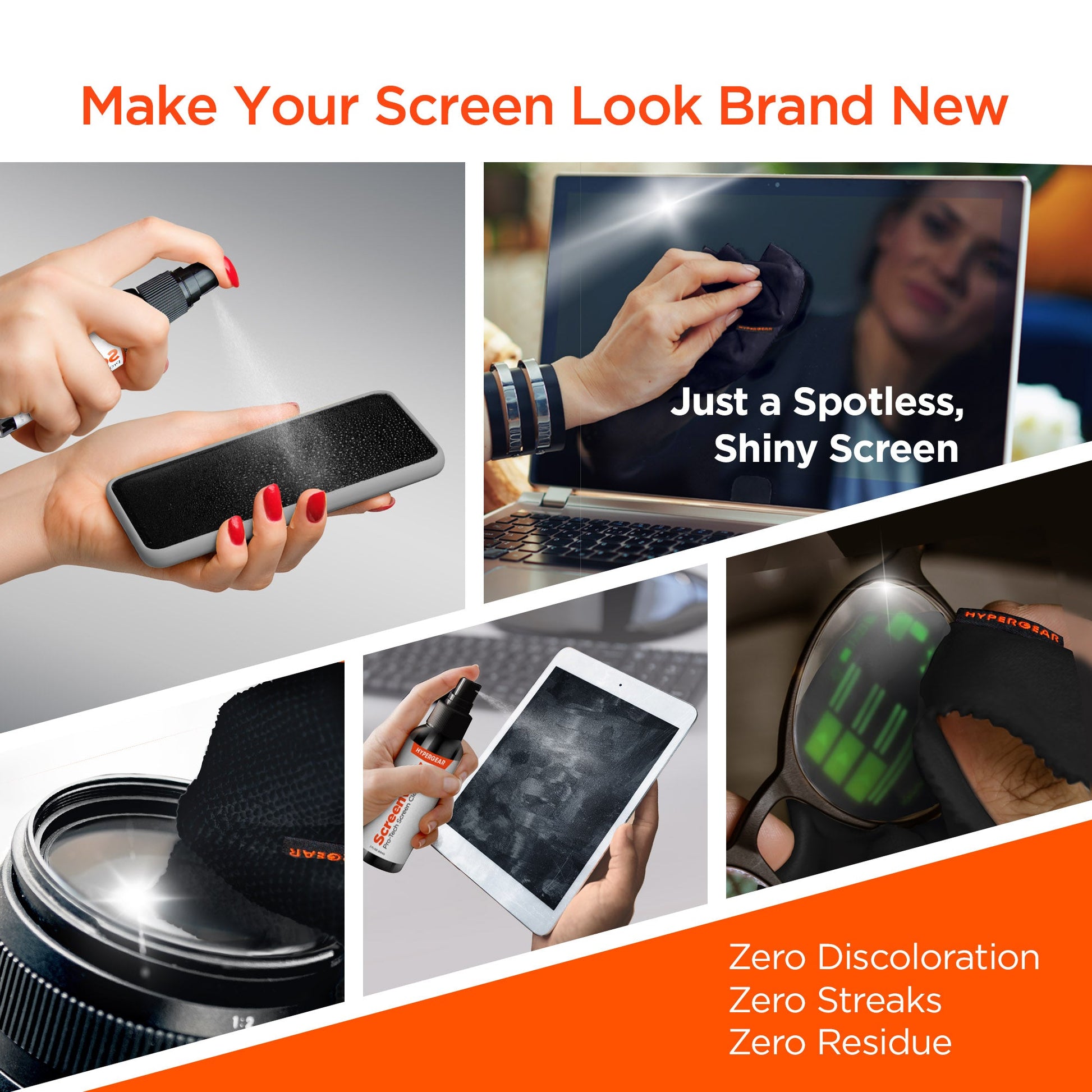 ScreenWhiz 3 - in - 1 Screen Cleaning Kit 8PC Countertop POP - US Stores