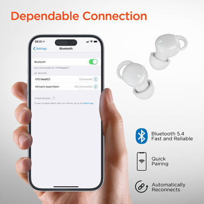 SleepEEZ Mini Noise-Blocking True Wireless Earbuds for Sleeping | White - US Stores