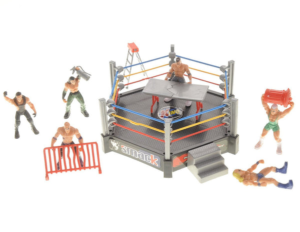 Smack Wrestling Stage Ring Playset with 12 Action Figures - US Stores