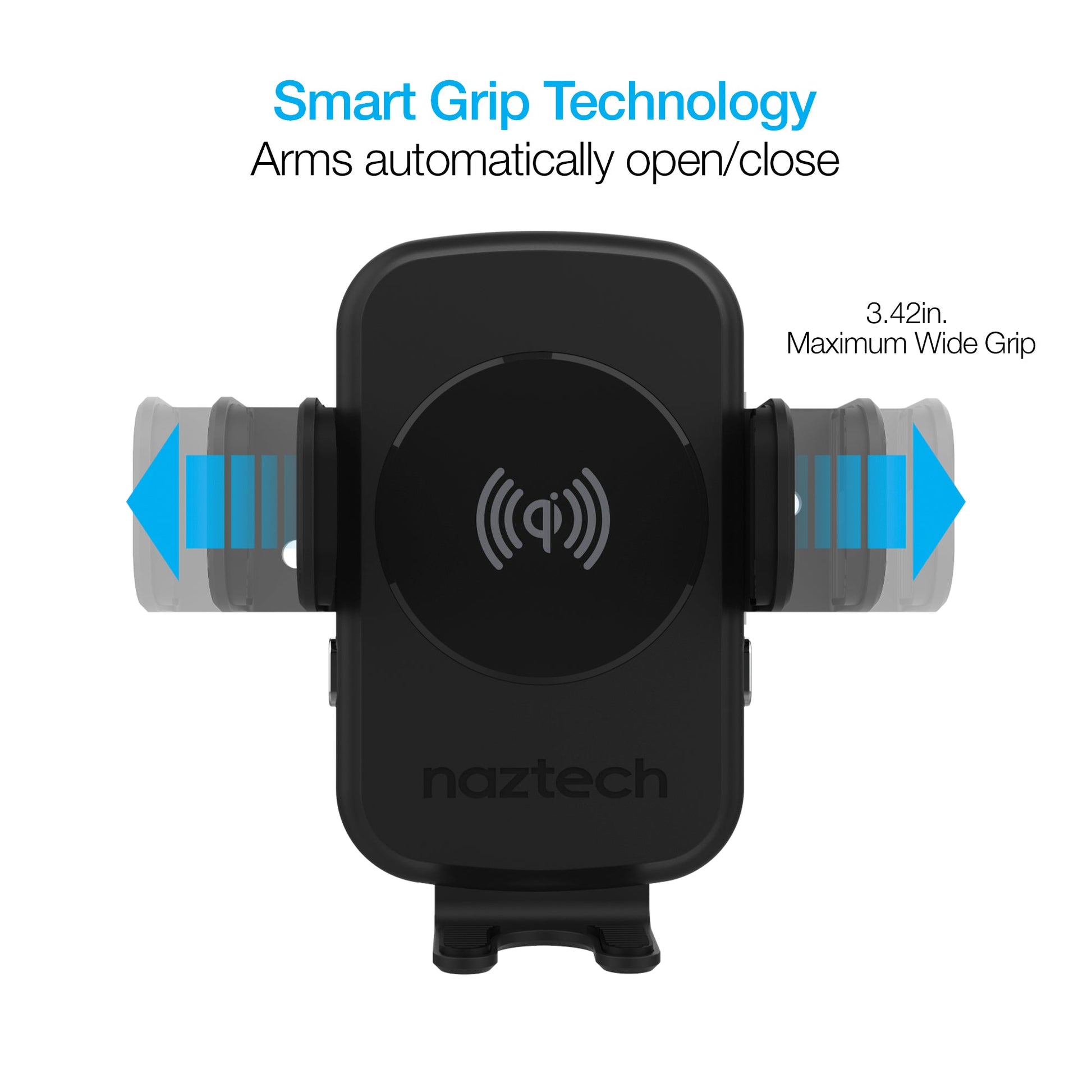 Smart Grip 15W Wireless Fast Charging Mount | Vent + Dashboard + Windshield | Black - US Stores