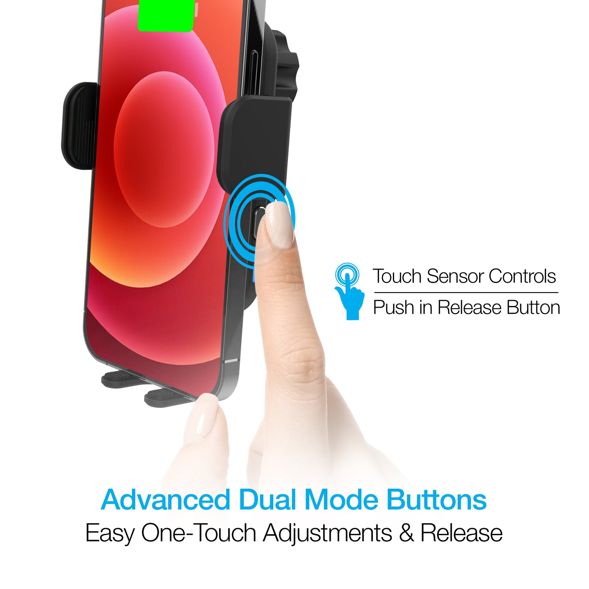 Smart Grip 15W Wireless Fast Charging Mount | Vent + Dashboard + Windshield | Black - US Stores