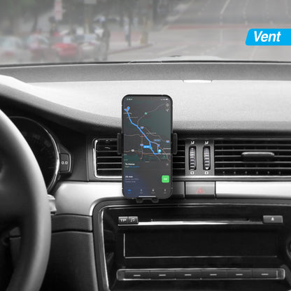Smart Grip 15W Wireless Fast Charging Mount | Vent + Dashboard + Windshield | Black - US Stores