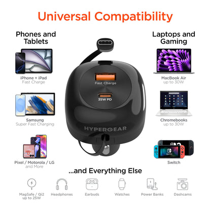 SpeedBoost 3-in-1 Fast Car Charger with Retractable 30W USB-C PD Cable - US Stores