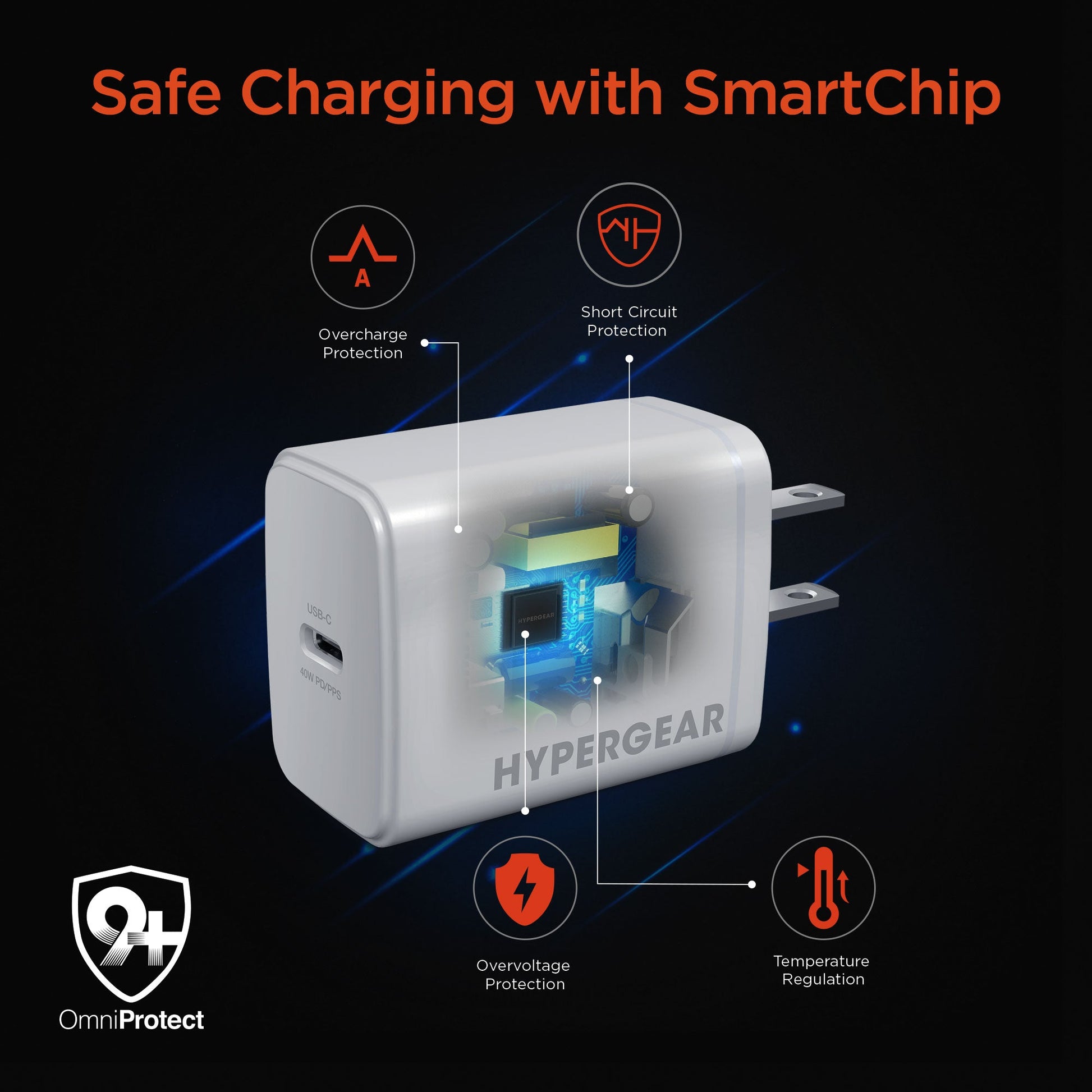 SpeedBoost 40W USB-C PD GaN Fast Wall Charger with PPS - US Stores