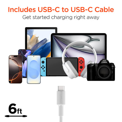 SpeedBoost 45W USB-C PD Tri-Port GaN Fast Wall Charger with PPS | 6ft USB-C Cable - US Stores