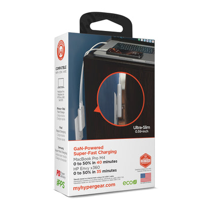SpeedBoost 65W Dual USB-C PD Ultra-Slim GaN Laptop Charger with PPS - US Stores