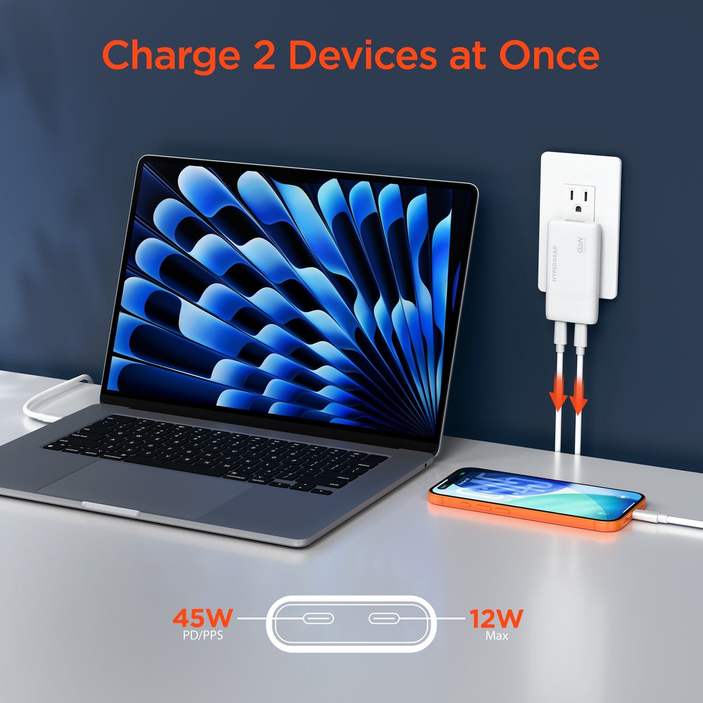 SpeedBoost 65W Dual USB-C PD Ultra-Slim GaN Laptop Charger with PPS - US Stores