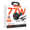 SpeedBoost 77W Quad-Port Fast Car Charger with Dual 30W USB-C PD PPS | 4ft USB-C Cable