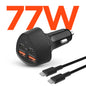SpeedBoost 77W Quad-Port Fast Car Charger with Dual 30W USB-C PD PPS | 4ft USB-C Cable - US Stores