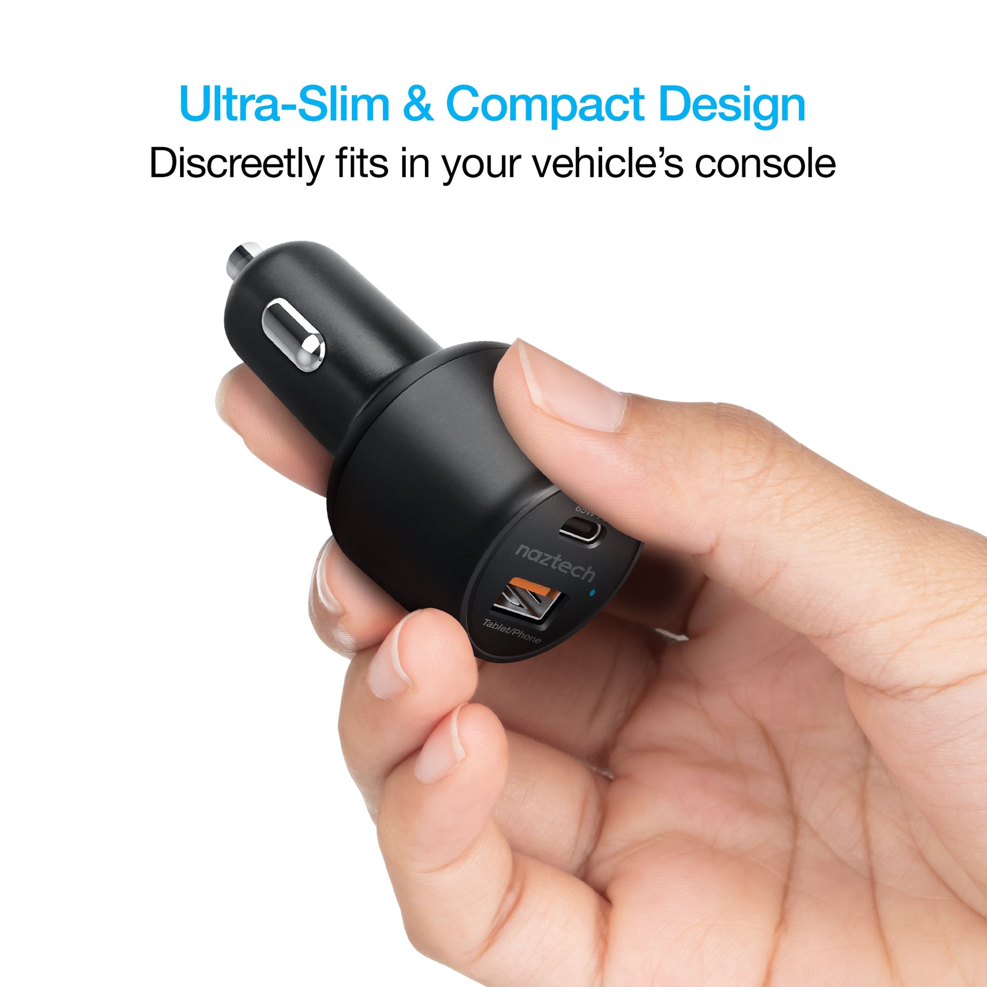 SpeedMax65 65W USB-C PD + USB Laptop Car Charger with Quick Charge 3.0 | Black - US Stores