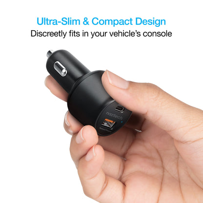 SpeedMax65 65W USB-C PD + USB Laptop Car Charger with Quick Charge 3.0 | Black - US Stores
