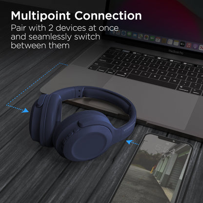 Stealth2 ANC Wireless Noise Cancelling Over-the-Ear Headphones | Blue - US Stores
