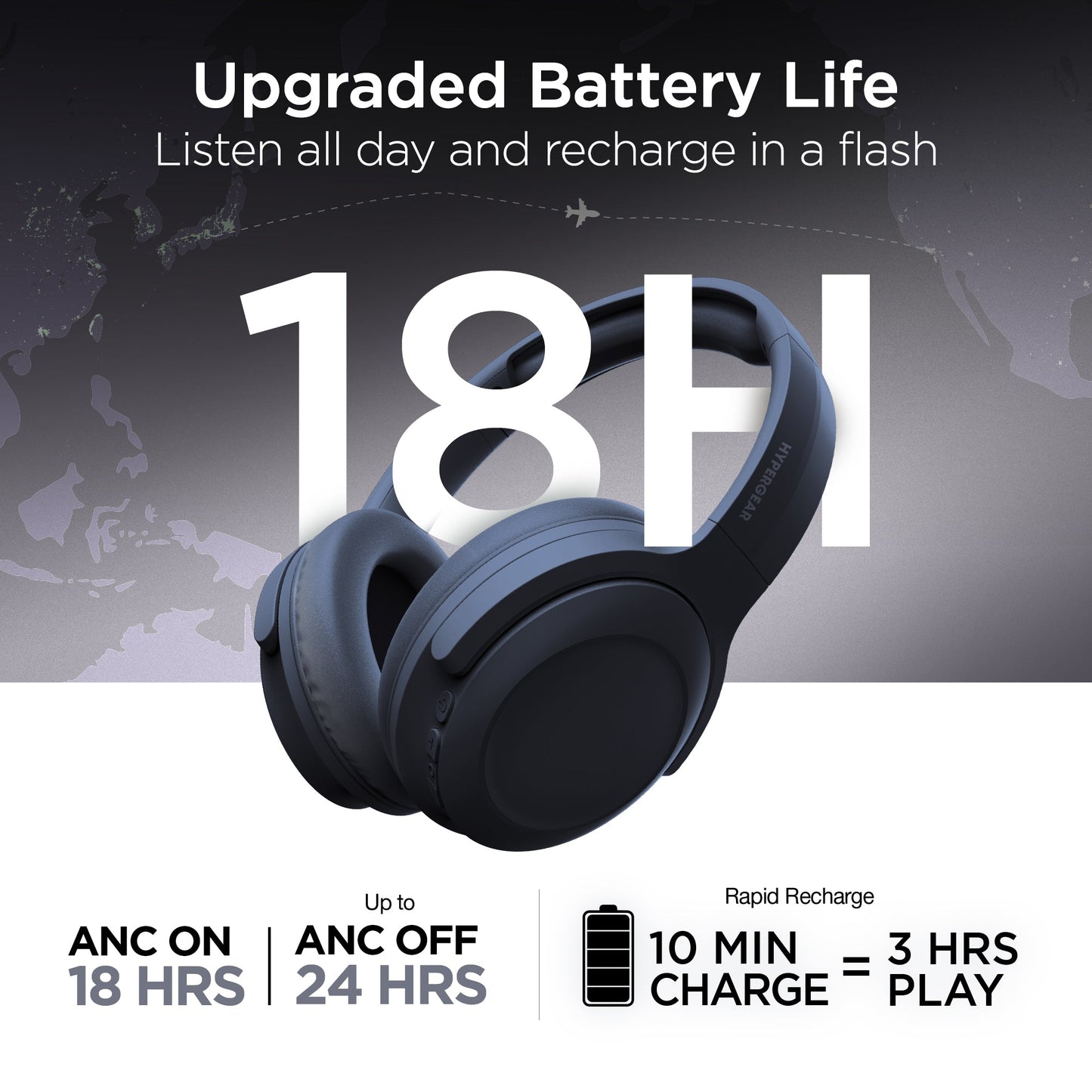 Stealth2 ANC Wireless Noise Cancelling Over-the-Ear Headphones | Blue - US Stores