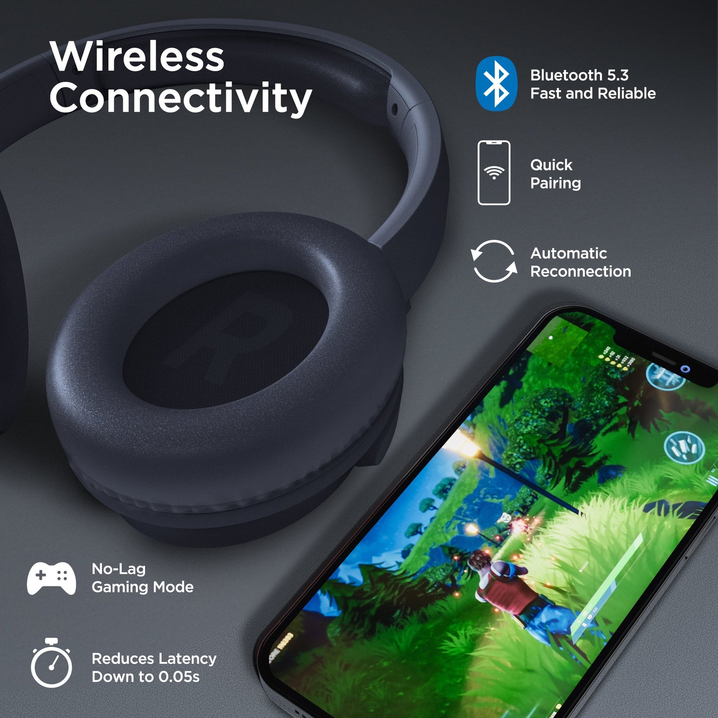 Stealth2 ANC Wireless Noise Cancelling Over-the-Ear Headphones | Blue - US Stores