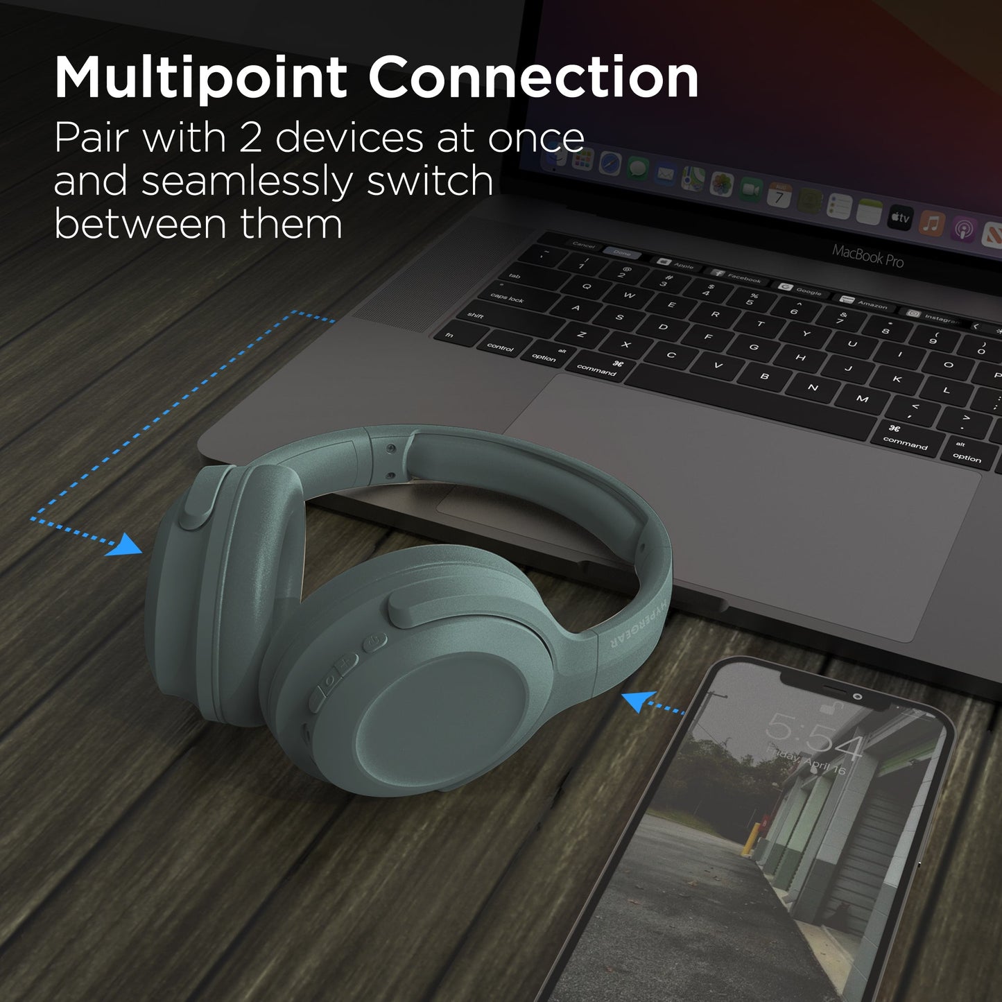 Stealth2 ANC Wireless Noise Cancelling Over-the-Ear Headphones | Green - US Stores