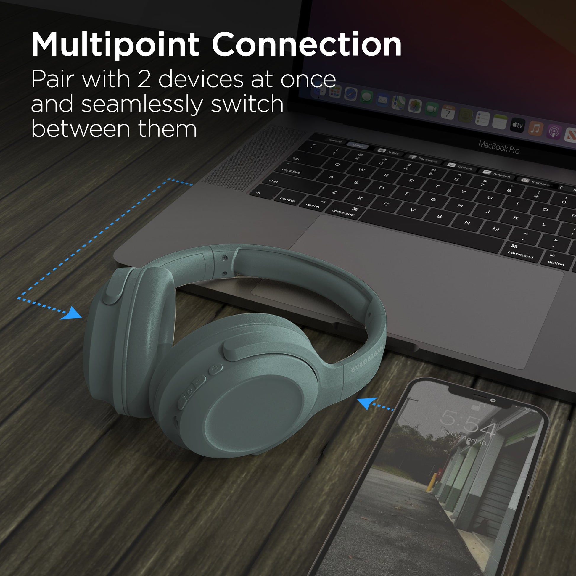 Stealth2 ANC Wireless Noise Cancelling Over-the-Ear Headphones | Green - US Stores