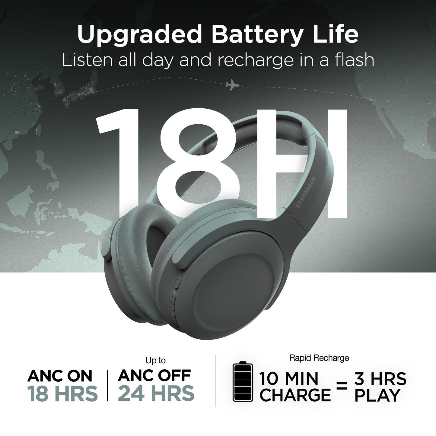 Stealth2 ANC Wireless Noise Cancelling Over-the-Ear Headphones | Green - US Stores