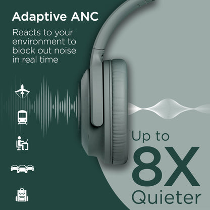 Stealth2 ANC Wireless Noise Cancelling Over-the-Ear Headphones | Green - US Stores