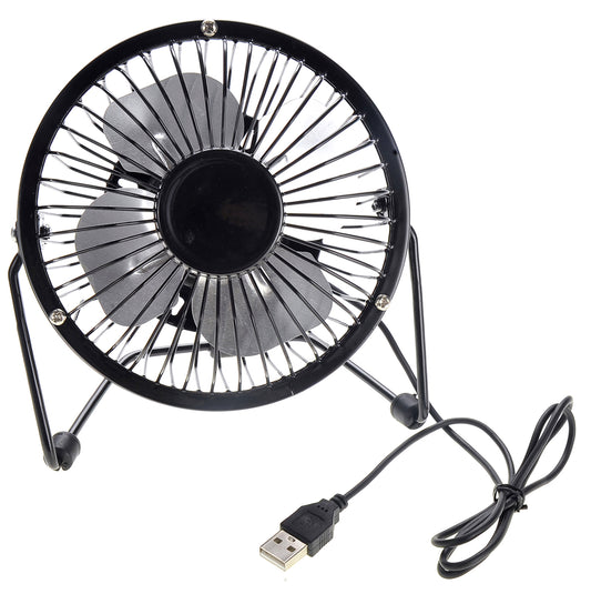 AZ Trading & Import Portable Mini Metal USB Table Fan (Black)