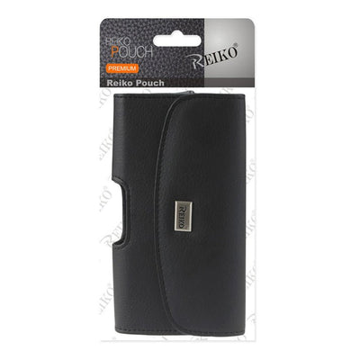 Title Reiko Premium Horizontal Leather Pouch with Belt Clip (Black) - US Stores
