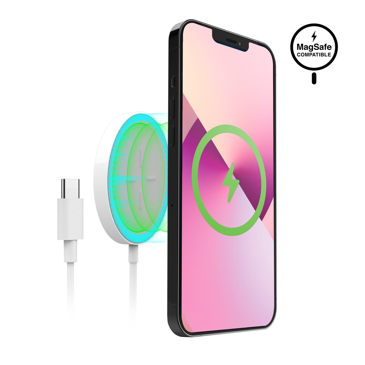 Universal 15W Magnetic Wireless Fast Charger | White - US Stores