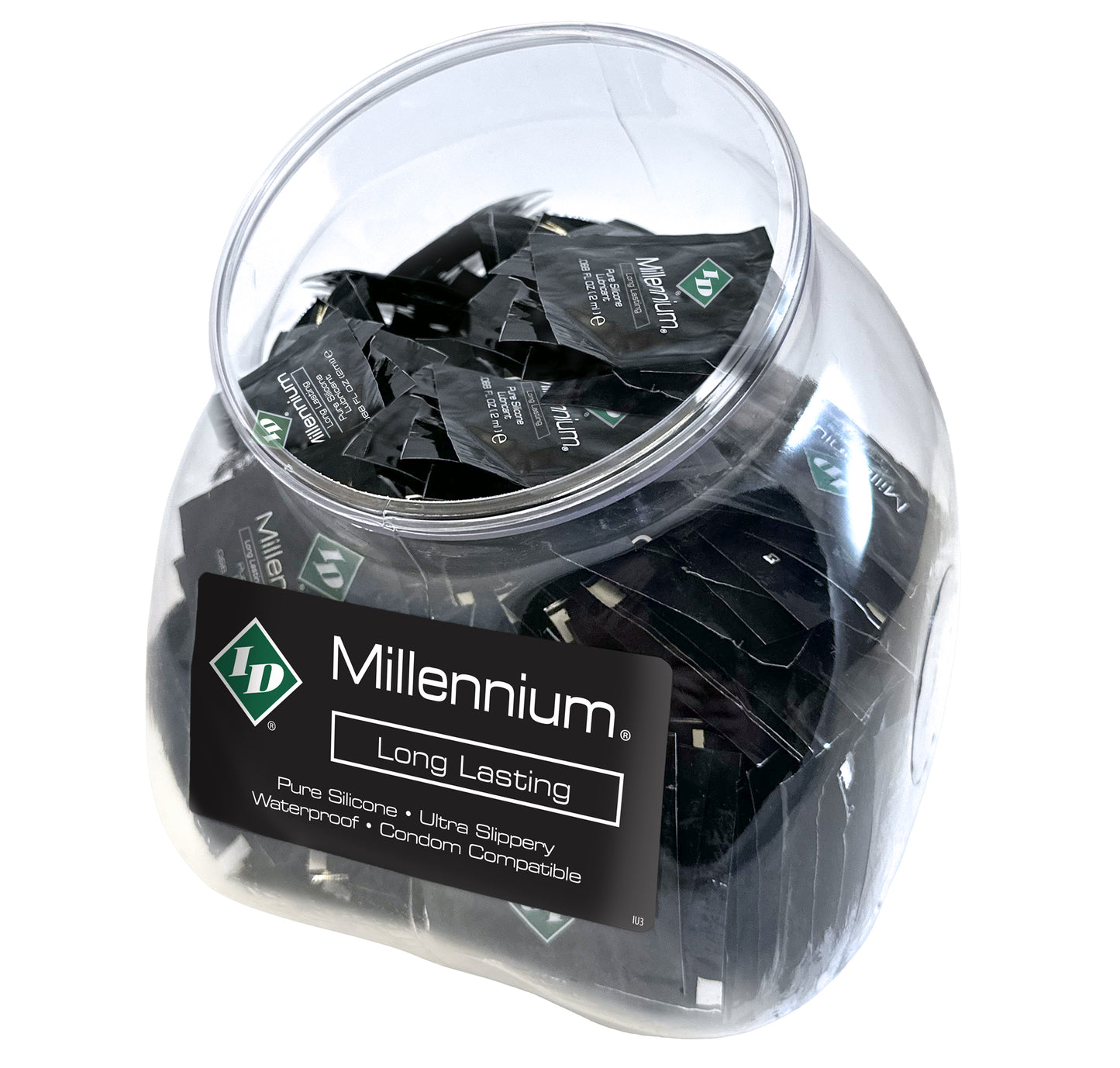ID Millennium Silicone Lubricant 2 mL Foil Packets – Jar