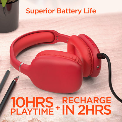 VIBE Wireless Over-the-Ear Headphones/ Red - US Stores