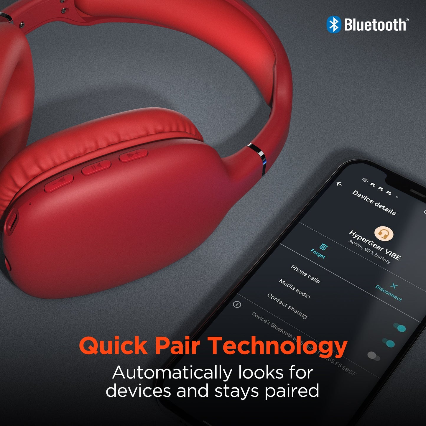 VIBE Wireless Over-the-Ear Headphones/ Red - US Stores