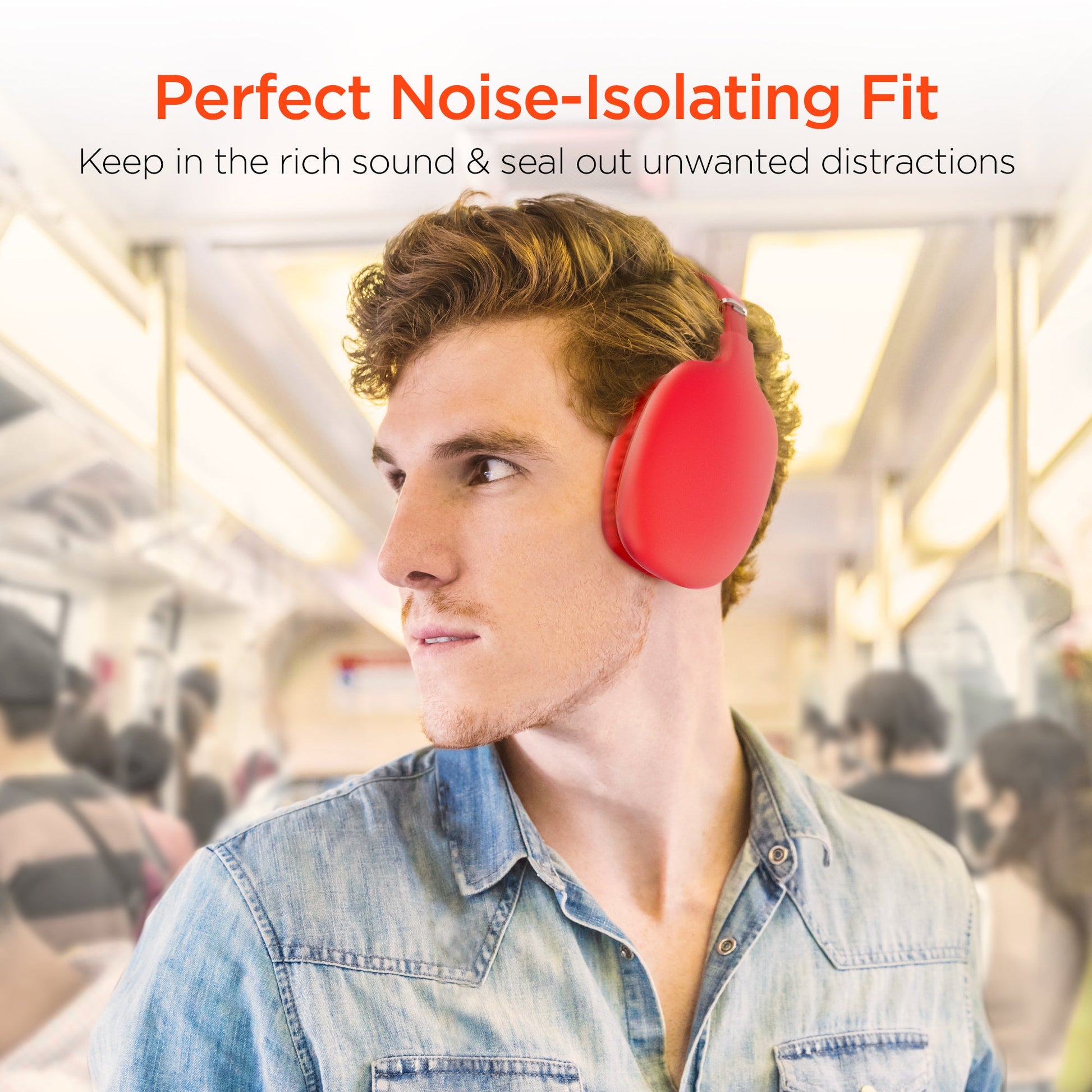 VIBE Wireless Over-the-Ear Headphones/ Red - US Stores