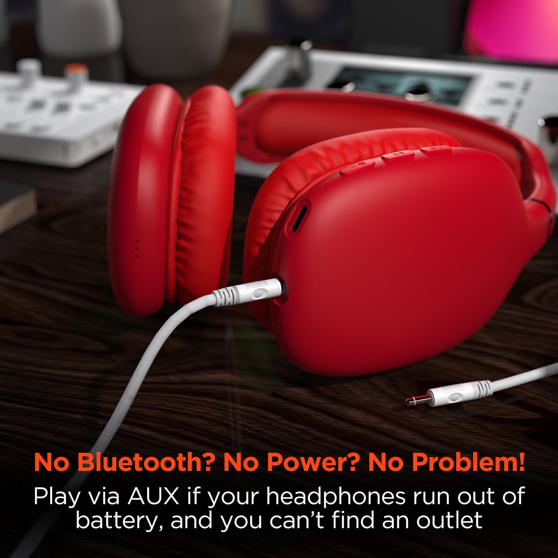 VIBE Wireless Over-the-Ear Headphones/ Red - US Stores