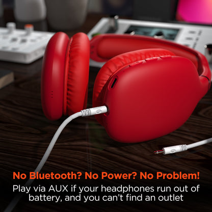 VIBE Wireless Over-the-Ear Headphones/ Red - US Stores