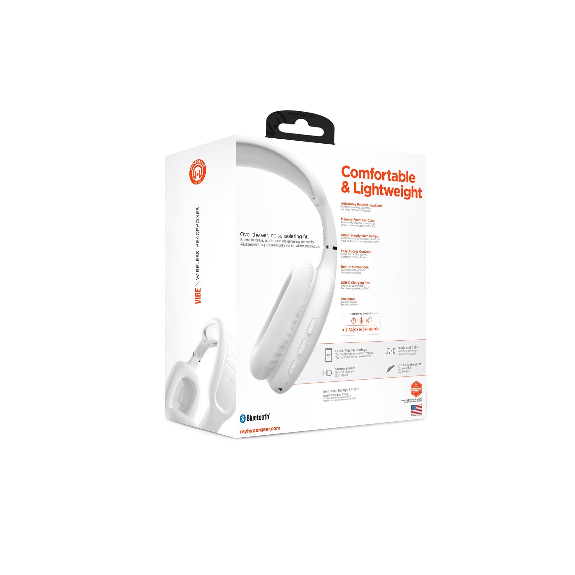 VIBE Wireless Over - the - Ear Headphones | White - US Stores