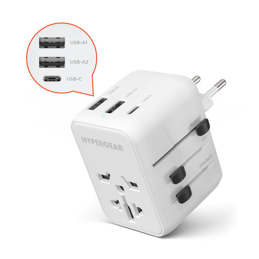 "WorldCharge Universal Travel Adapter with USB-C" - US Stores