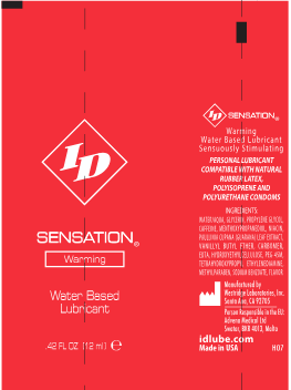 ID Sensation Warming Water-Based Lubricant – 14 g Tubes, 500 Count